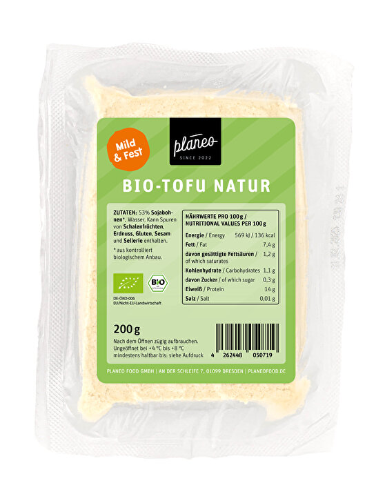 Mild, saftig und lecker - der Bio Tofu Natur von planeo!