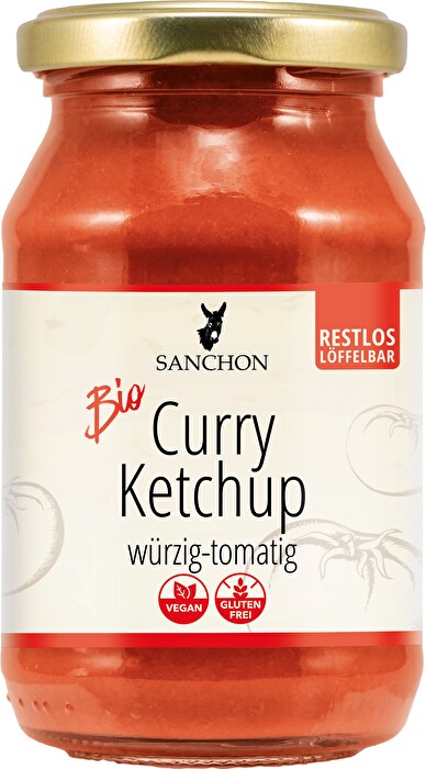 Der Bio Curry Ketchup von Sanchon überzeugt mit einer harmonischen Balance aus würziger Schärfe und feiner Currynote.