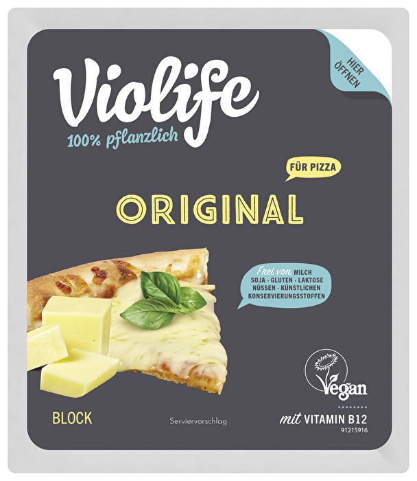 Heute bloß eine Schnitte oder doch lieber Pizza? Mit dem Violife Block Original für Pizza schlagt ihr zwei Fliegen mit einer Klappe.