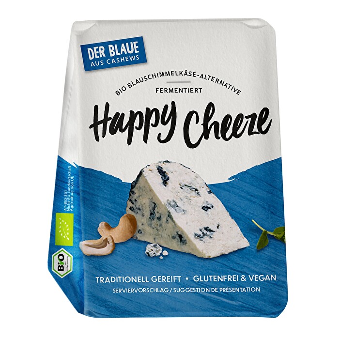 Der Blaue – in Bioqualität von Happy Cheeze ist eine handgemachte Käsealternative auf Cashewbasis und überzeugt nicht nur mit echter Blauschimmelkultur, sondern auch durch schonende Reifung und natürlicher Fermentation.