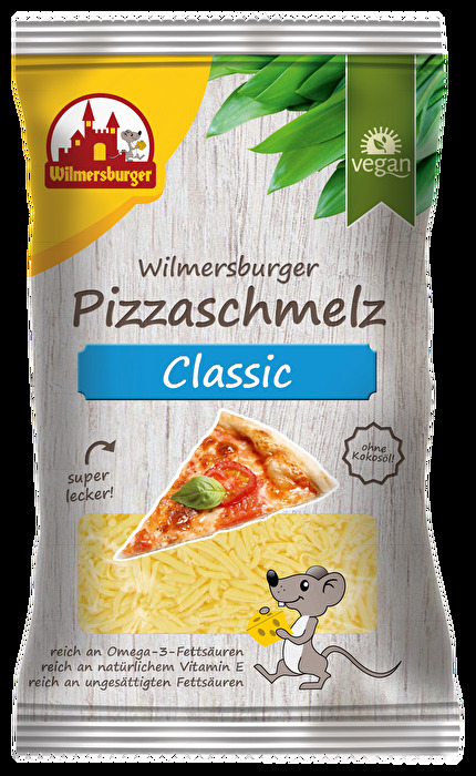 Der Wilmersburger Pizzaschmelz Classic ist eine leckere vegane Alternative zum Streuen und überzeugt auf ganzer Linie! Er ist wunderbar für Pizza, Lasagne oder Auflauf geeignet. Ein veganer Traum wird wahr!