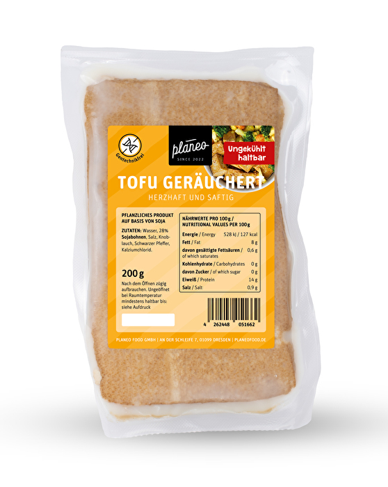 Der Tofu geräuchert ungekühlt von planeo - ein echt rauchiger Tofu mit gutem Biss und herzhaften Geschmack!