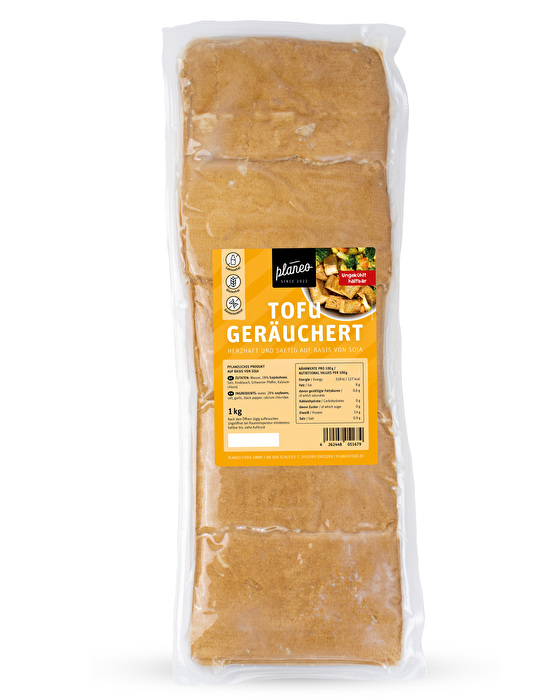 Die Tofu Geräuchert ungekühlt Großpackung von planeo - ideal für alle, die einen ungekühlt lagerbaren Tofu im Großpack brauchen!