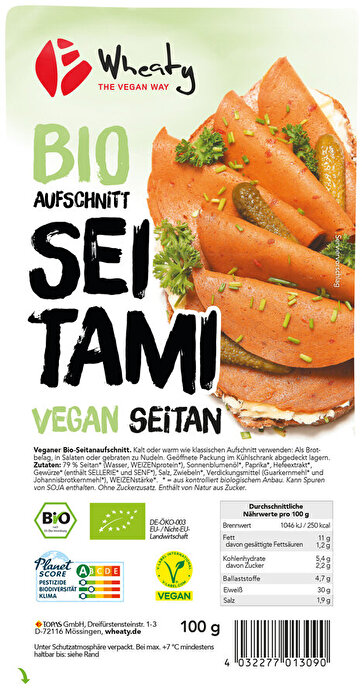 Der vegane Seitami Aufschnitt von Wheaty ist für alle, die es gern würzig-pikant auf dem Brot oder der Pizza mögen.