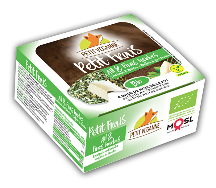 Der Petit Frais Knoblauch & Kräuter von Petit Veganne ist ein pflanzliche Alternative zu Frischkäse, die sich durch einen mehrwöchigen Reifeprozess auszeichnet.