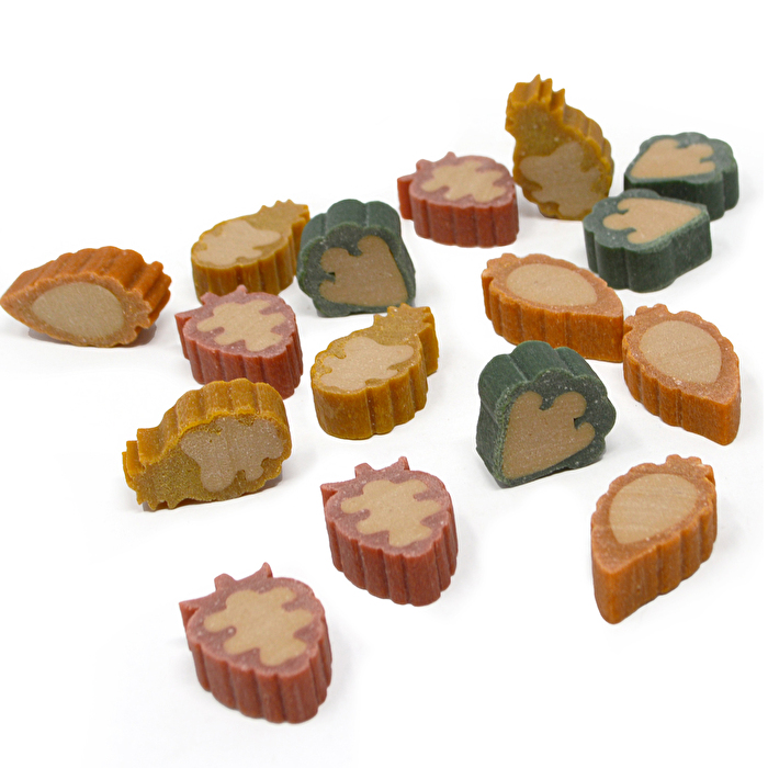 Die Pawtato Fruit and Veg Bites von Benevo kommen gleich im 1kg-Vorratspack daher und bieten Deinem Hunde jede Menge Knabberspaß.