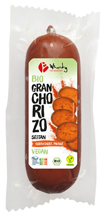 Die vegane Gran Chorizo von Wheaty ist eine pikante Wurst nach spanischem Vorbild.