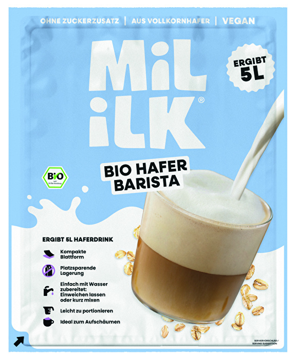 Die Mililk Hafer Barista ist eine Neuheit im Pflanzendrink Regal. Anders als du es vielleicht bislang kennst, handelt es sich hierbei allerdings um getrockneten Haferdrink in Blättern.