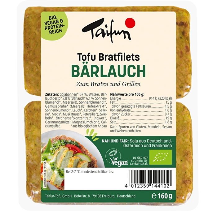 Die Bärlauch Bratfilets von Taifun sind etwas für Fans des herzhaft-deftigen Wildgemüses und enthalten die typische an Knoblauch erinnernde Note.