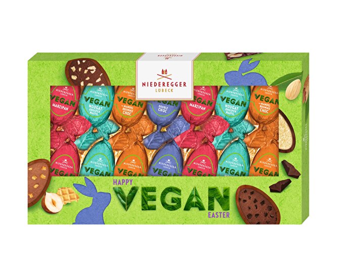 Mit der veganen Eier Variationen von Niederegger bist du für Ostern bestens ausgestattet, denn hier finden alle etwas.