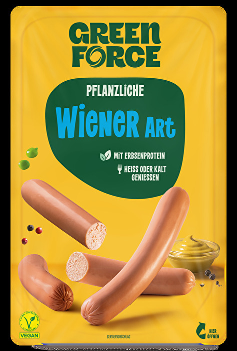 Die veganen Wiener mit Erbsenprotein von GREENFORCE sind klassisch herzhaft lecker und das ganz ohne Tierleid.