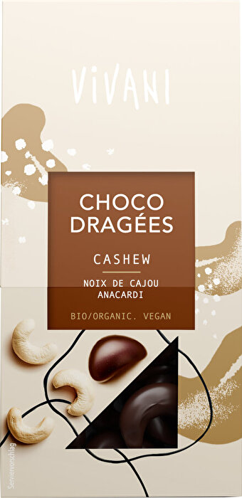 Die Choco Dragees Cashew von Vivani sind eine gelungene Mischung aus Kakao und Cashew.
