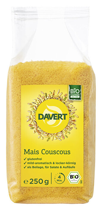 Der Mais Couscous von Davert ist glutenfrei und in wenigen Minuten zubereitet.