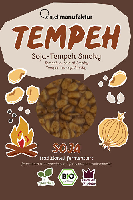 Der Tempeh Smoky von Tempehmanufaktur ist für alle, die einen rauchigen Geschmack mögen.