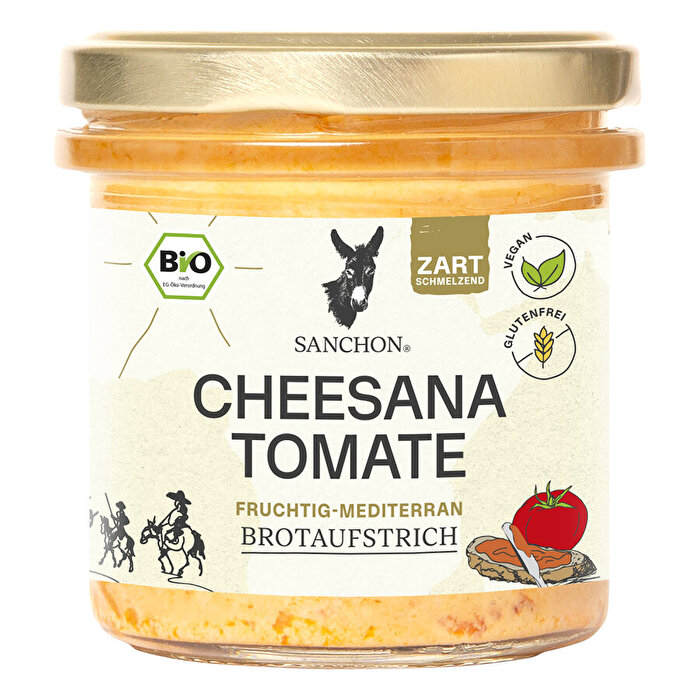 Der Cheesana Tomate von Sanchon ist ein besonders cremiger Brotaufstrich mit fruchtigem Tomatenaroma.