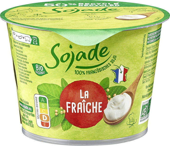 La Fraiche von Sojade ist eine vegane Alternative zu Crème fraiche im praktischen, wieder verschließbarem Einweg Glas.