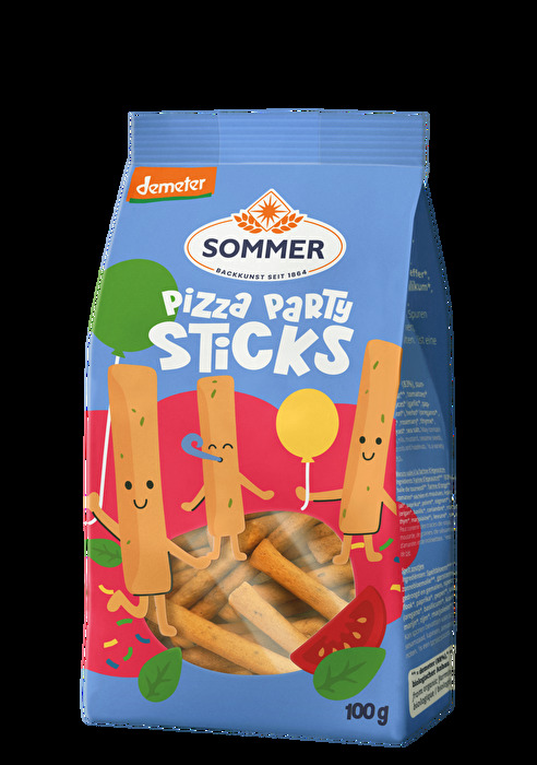 Dinkel Pizza Party Sticks von Sommer – Bio-Knabberspaß mit dem Geschmack von Pizza!