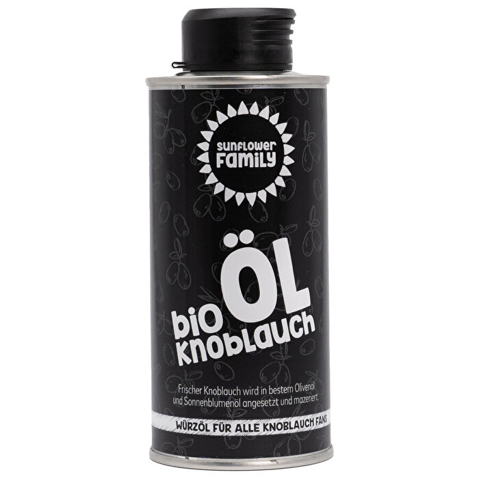 Das Bio Knoblauchöl von der sunflowerFamily verleiht jedem Gericht eine abgerundete Knoblauch Note.