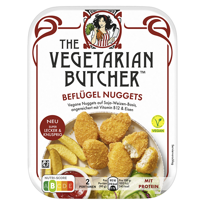 Die Beflügel Nuggets von The Vegetarian Butcher sind der perfekte Snack für alle, die knuspriges Fingerfood lieben und das ganz ohne tierische Zutaten.