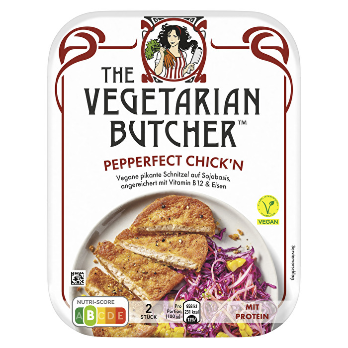 Das Pepperfect Chick'n von The Vegetarian Butcher begeistert mit einer würzigen Pfeffernote und seinem saftigen Biss.
