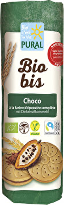 Die BioBis Doppelkekse Dinkel Choco von Pural bieten dir eine ganze Rolle volles schokoladiges Keksvergnügen mit bestem Dinkelmehl!