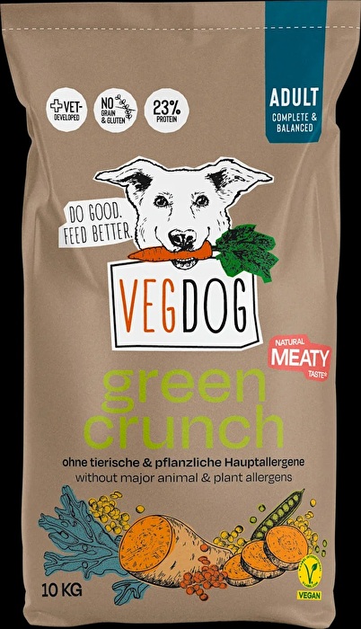 Das Green Crunch 10kg von Vegdog vereint das Beste, was in veganem Hundefutter enthalten sein kann!