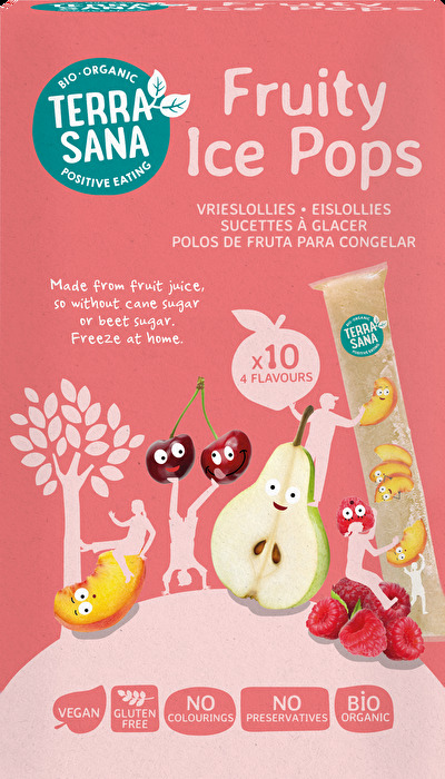 Die Eislollies Frucht von TerraSana sorgen an warmen Tagen für eine herrlich leichte Erfrischung.