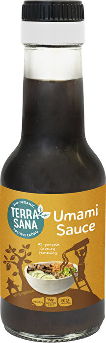 Die Bio Umami Sauce von TerraSana verleiht zahlreichen Gerichten im Handumdrehen eine angenehm herzhafte Geschmacksnote.