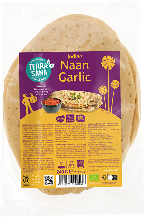 Das Indisches Naan Knoblauch von TerraSana verleiht jeder Mahlzeit eine besonders würzige Note.