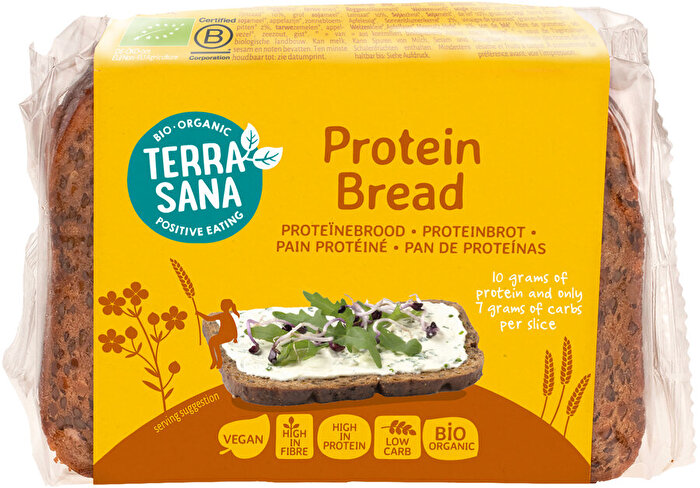 Das Protein-Brot von TerraSana ist die ideale Wahl für alle, die ihre Eiweißzufuhr erhöhen und gleichzeitig weniger Kohlenhydrate genießen möchten.