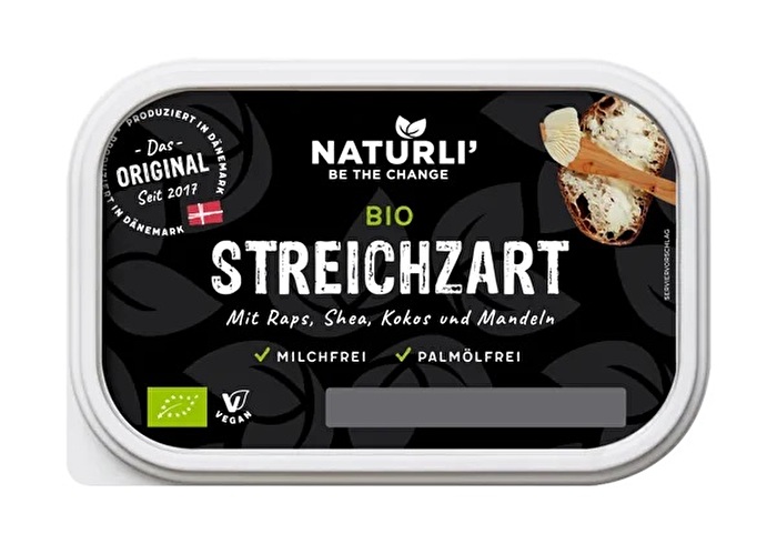 Das Streichfett von Naturli' ist eine wunderbare Butteralternative aus Raps, Kokos, Shea und Mandel.