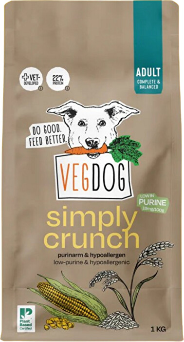 Das Simply Crunch 1kg von VEGDOG ist das neueste vegane Trockenfutter für allergische Hunde.