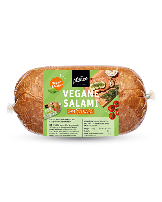 Die Vegane Salami am Stück von planeo bietet viel Spielraum für deine kreative Gerichte und eignet sich dank der großzügigen Packungsgröße ideal zum Sparen.