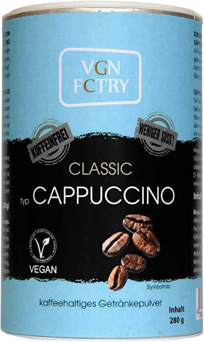 Instant Cappuccino Classic koffeinfrei - weniger süß von VGN FCTRY preiswert bei kokku im veganen Onlineshop kaufen!