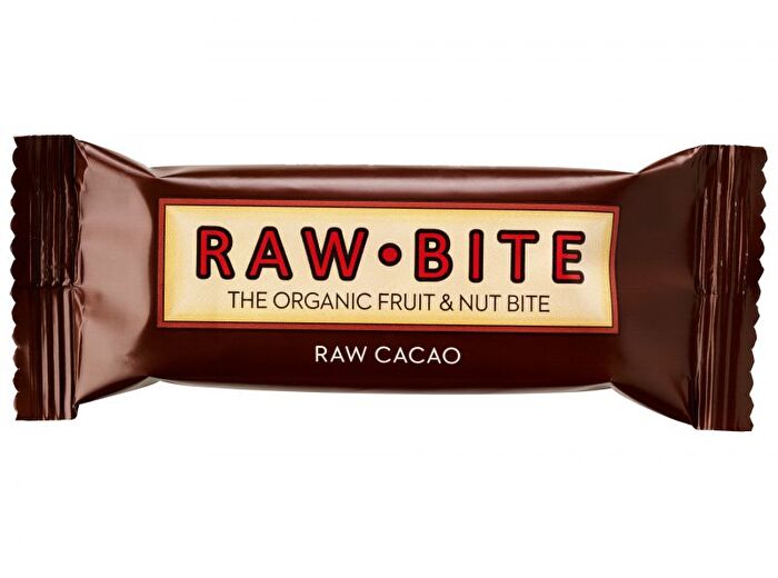 Der Cacao Riegel von Raw Bite ist ein gesunder, schokoladiger Riegel aus wenigen Bio Zutaten.