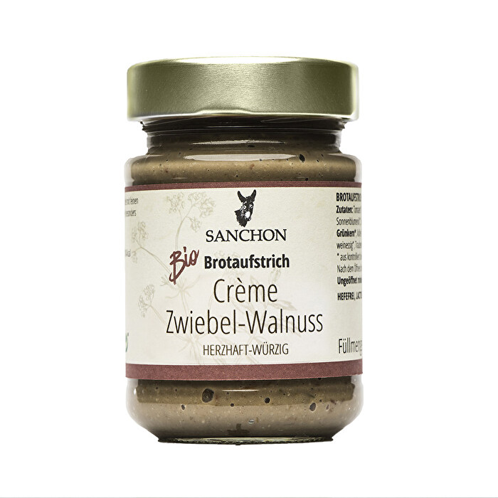 Die Creme Zwiebel Walnuss von Sanchon ist eine richtige Delikatesse unter den pflanzlichen Aufstrichen.