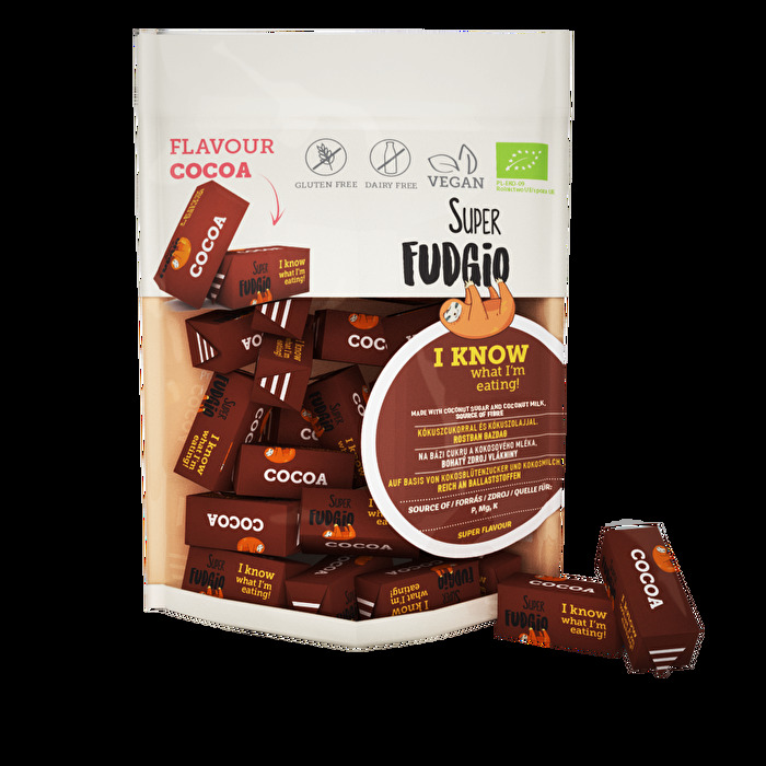 Die Toffees °Cocoa Flavour° von Superfudgio schmelzen im Mund und sind superweich! Echt schokoladig! Jetzt günstig bei kokku im 