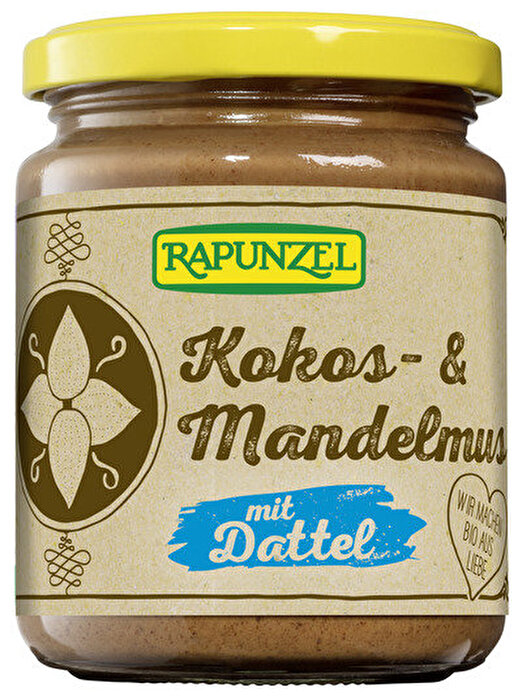 Der Kokos- & Mandelmus mit Dattel von Rapunzel zaubert ein ganz besonderes Aroma in Deine Speisen.