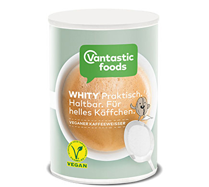 WHITY von Vantastic Foods ist eine rein pflanzliche Alternative für Kaffeeweisser.