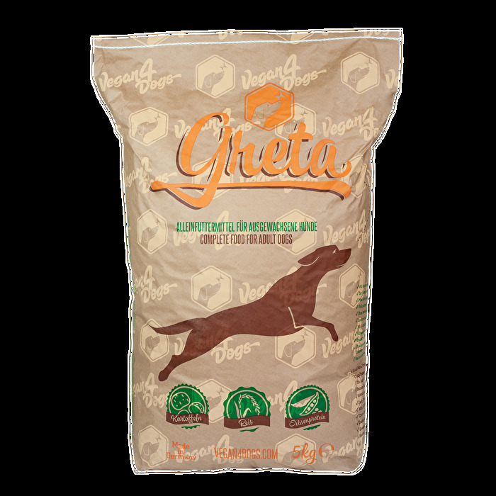 Greta 5 kg - das vegane Alleinfutter für Hunde von vegan4dogs.