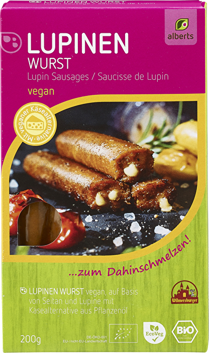 Die Lupinen Wurst von alberts hält, was sie verspricht, denn sie ist wahrlich zum Dahinschmelzen.