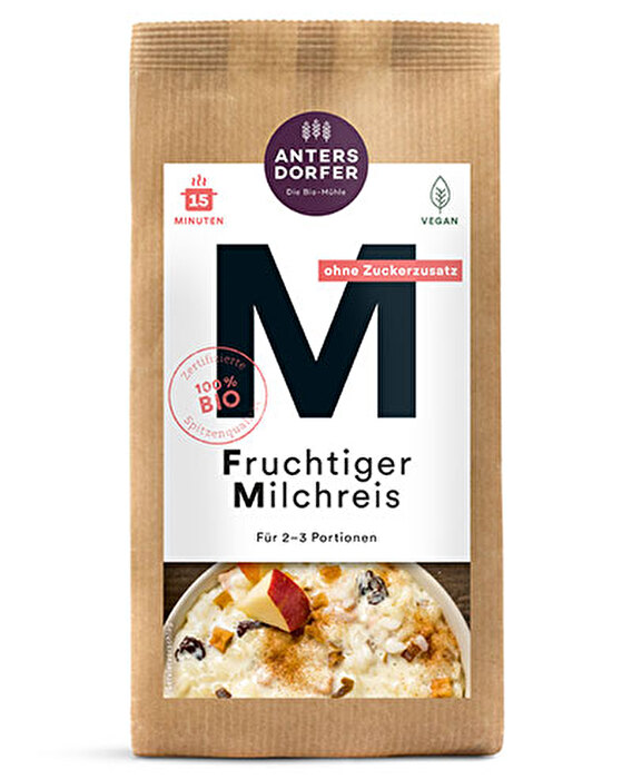 Der Fruchtige Milchreis von der Antersdorfer Mühle ist genau das Richtige für Dich, wenn es lecker sein soll, aber schnell gehen muss.