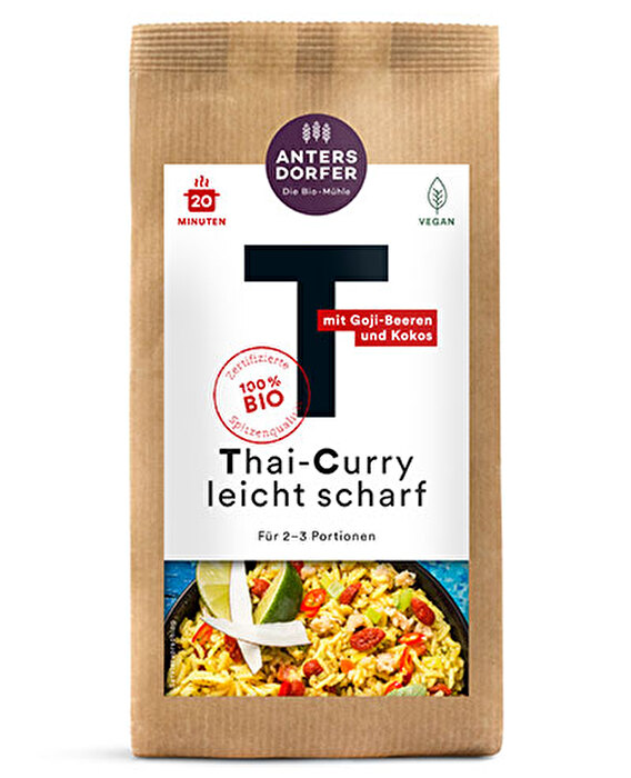 Das Thai-Curry leicht scharf von der Antersdorfer Mühle ist lecker fruchtig und wunderbar pikant.