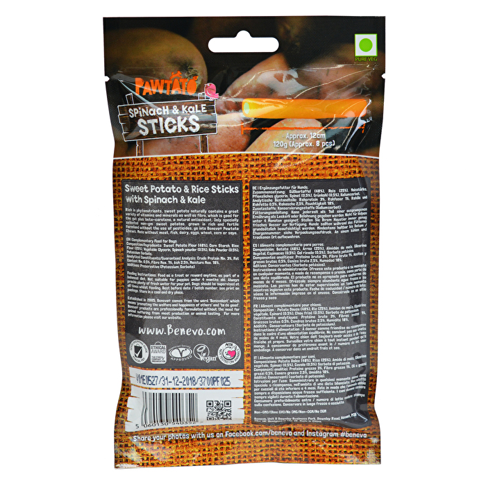 Kausticks °Süßkartoffel Reis Spinat° von Benevo günstig bei Kokku im Veganshop kaufen!