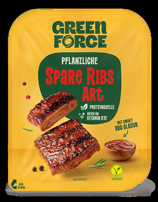 Mit den frischen veganen Spareribs Smokey BBQ von GREENFORCE kommt das perfekte Grillerlebnis zu dir nach Hause.