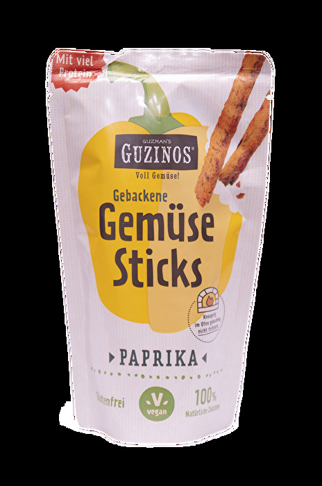Lust auf was Gesundes zu Knabbern? Dann ist dieser Gemüsesnack Paprika von Guzman's Guzinos genau das richtige für dich: Leckere Knabberstangen aus knackiger roter Paprika, die pure Energie spenden und ohne fragwürdige Inhaltsstoffe bestens auskommen.