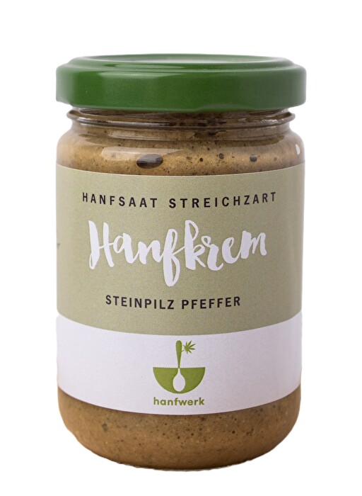 Die Hanfkrem Steinpilz Pfeffer von hanfwerk ist streichzart, cremig und unschlagbar aromatisch.