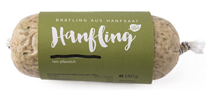 Der Hanfling von hanfwerk ist ein auf Hanfsaaten basierender Bratling aus hochwertigen Bio-Zutaten.