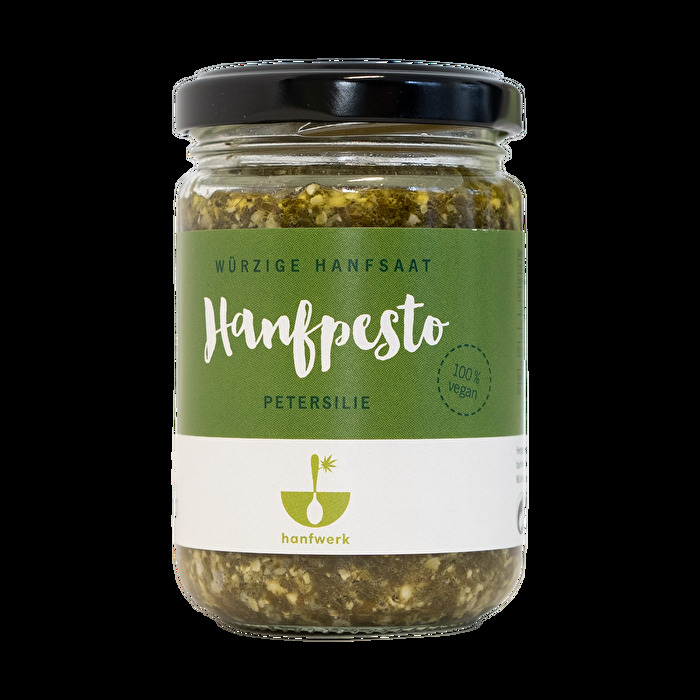 Stehst du auf die würzige Frische der Petersilie? Und auf Pesto? - Dann ist das Hanfpesto Petersilie von hanfwerk die beste Wahl.