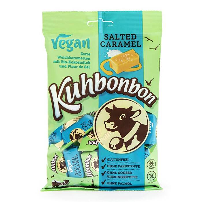Vegan Salted Karamell Bonbons von Kuhbonbon sind die neuen Leckerbissen aus rein pflanzlichem Salzkaramell.